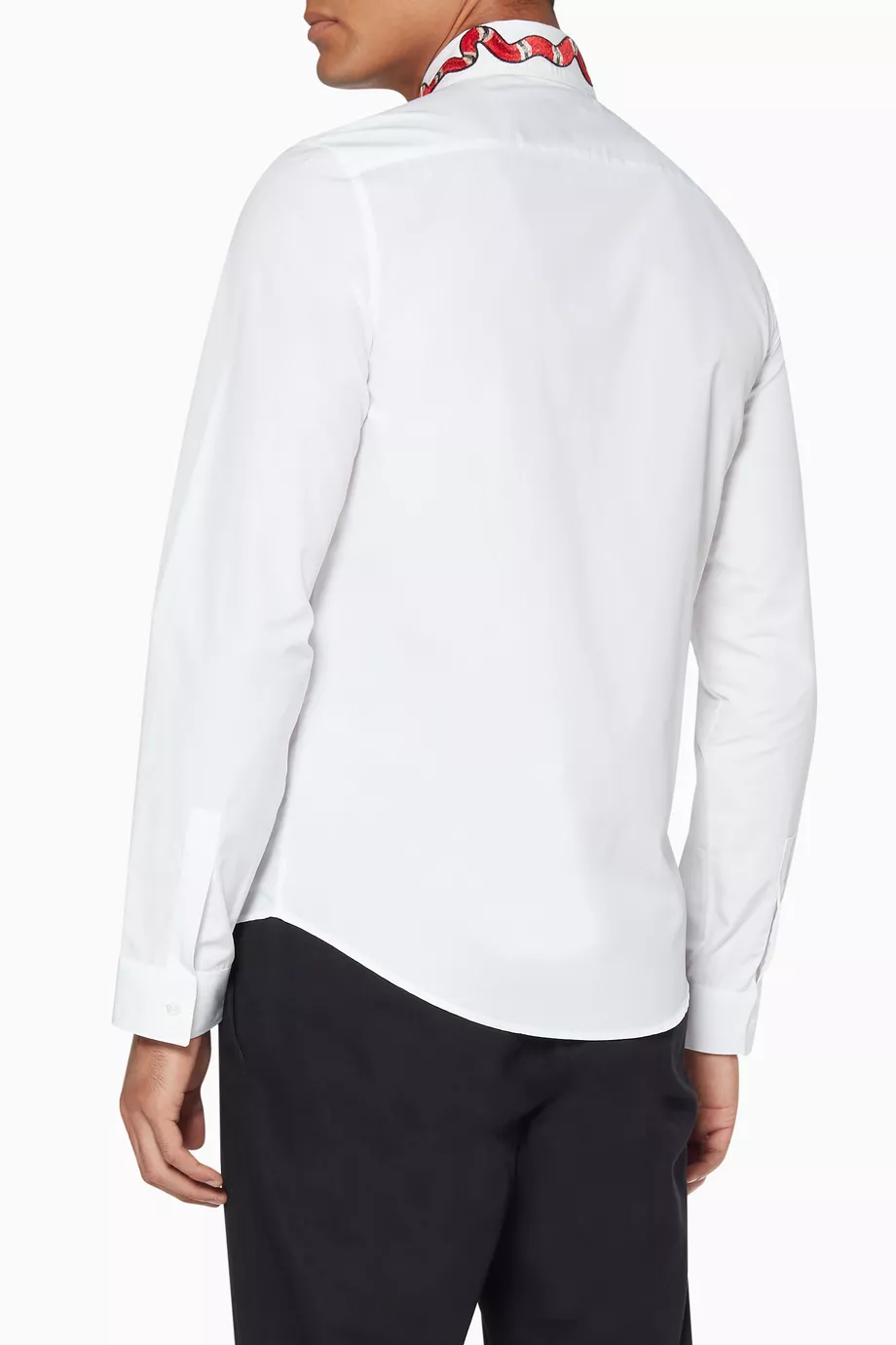 gucci white snake collar shirt