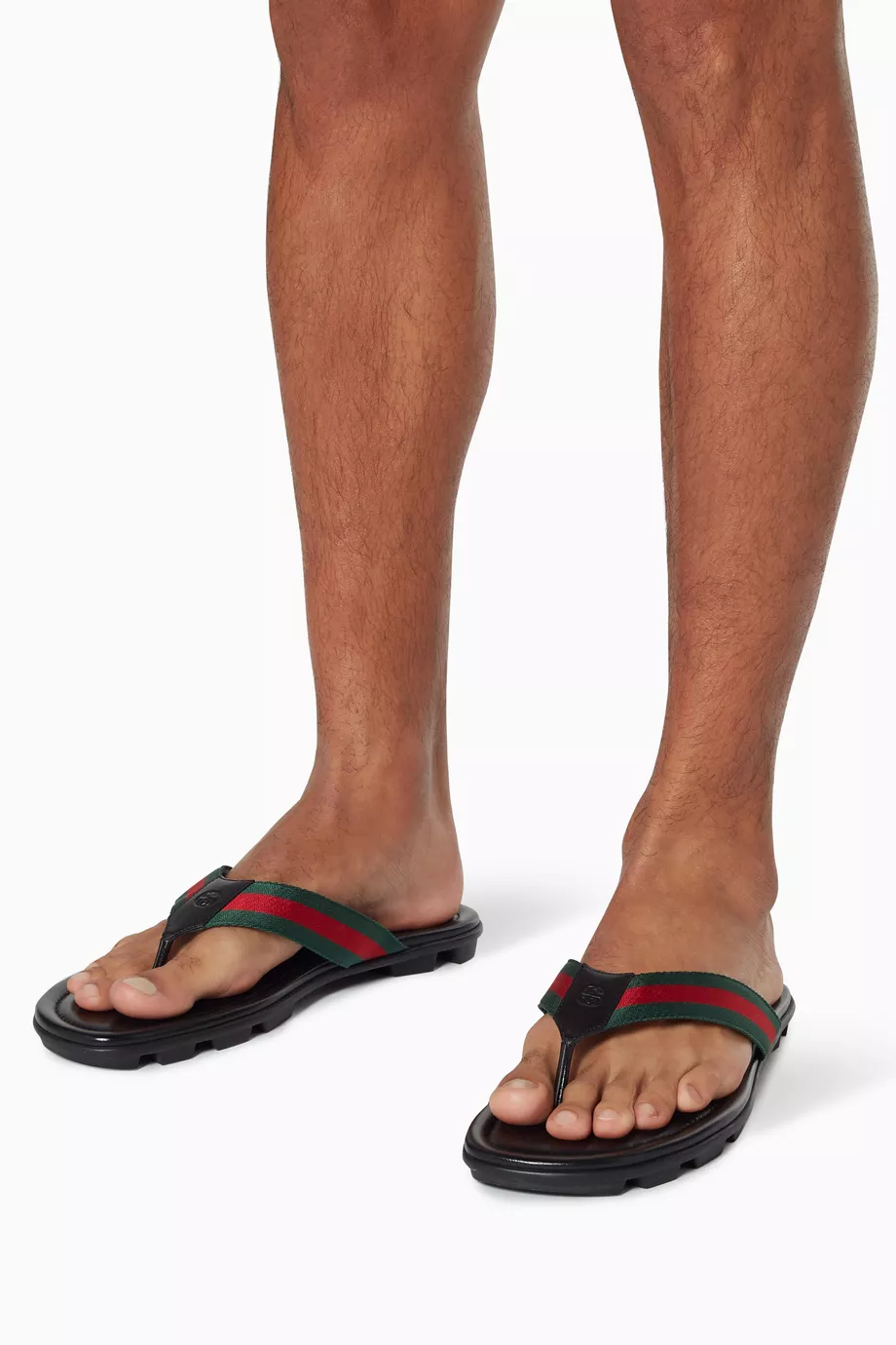 Buy Gucci Black Black Titan Beach Web Sandals for Men in UAE Ounass