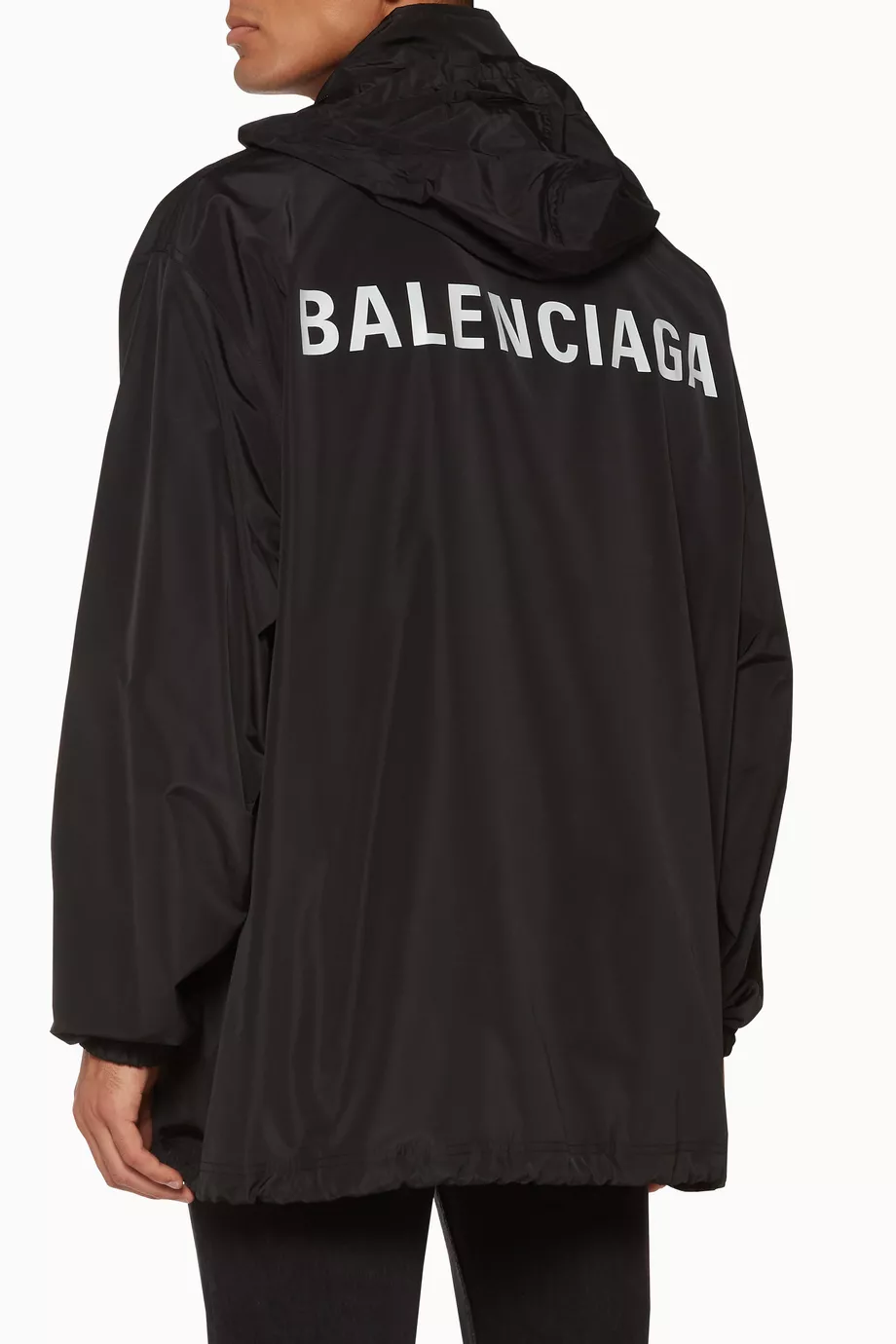 Buy Balenciaga Black Black Logo Print Raincoat for Men in UAE Ounass