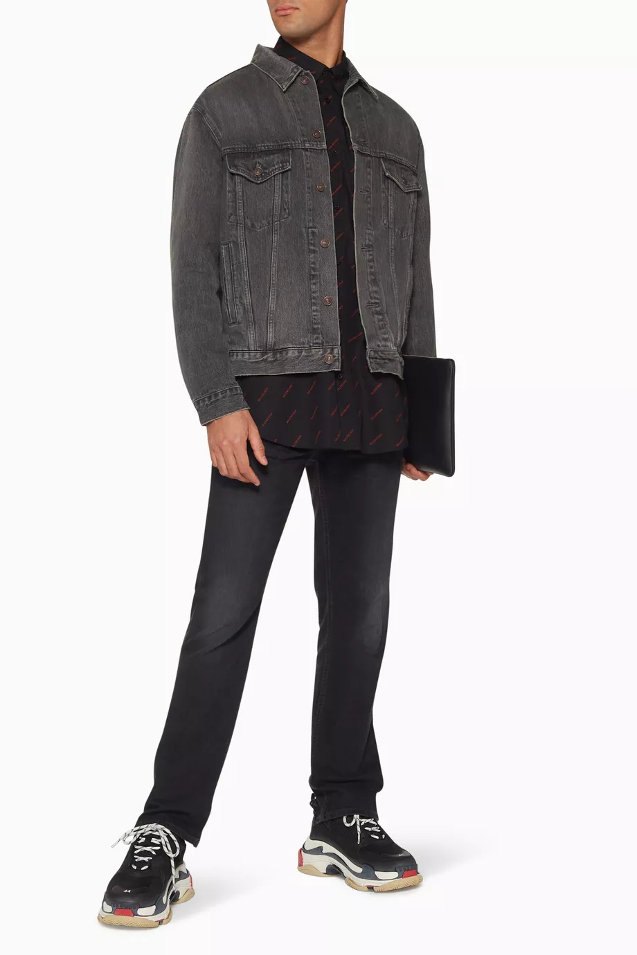 Balenciaga grey denim jacket sales