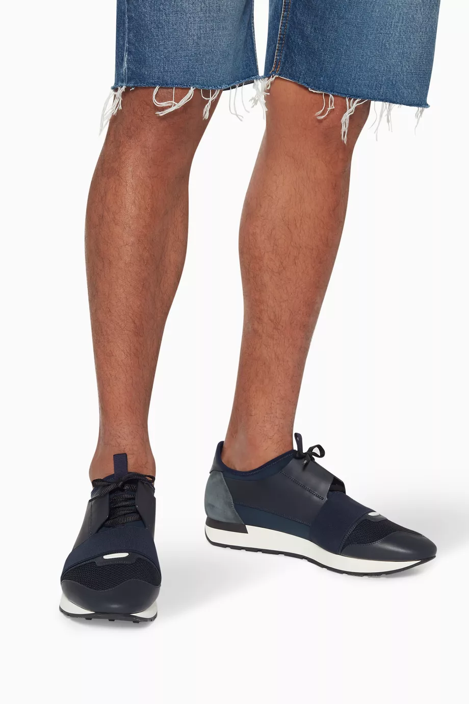 Mens navy balenciaga runners sales