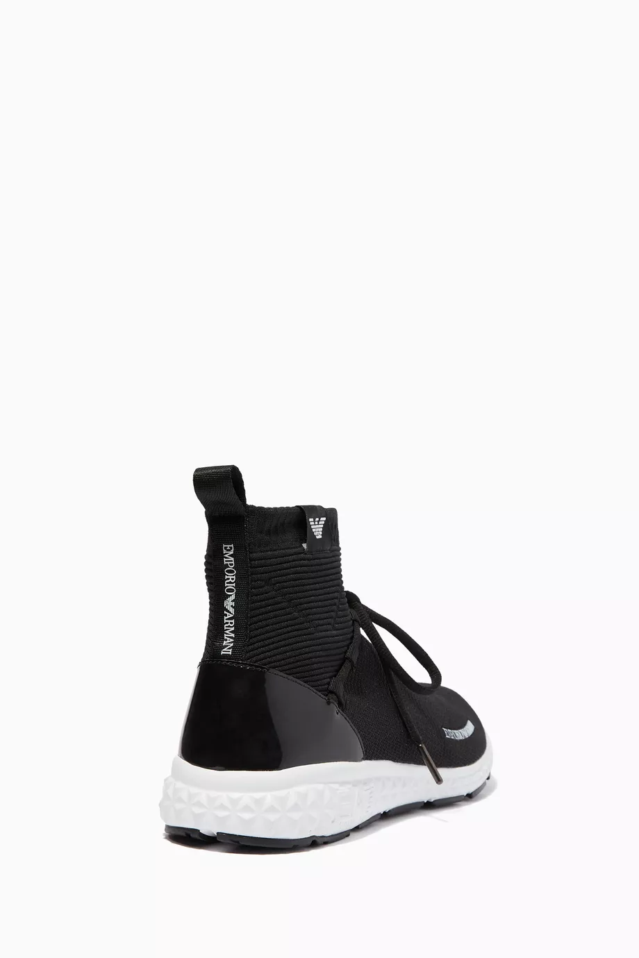 Buy Emporio Armani Black Elastic Sock Liner Shoes for Women in UAE