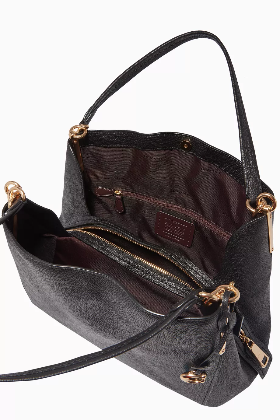 Coach dalton 31 on sale leather shoulder bag black
