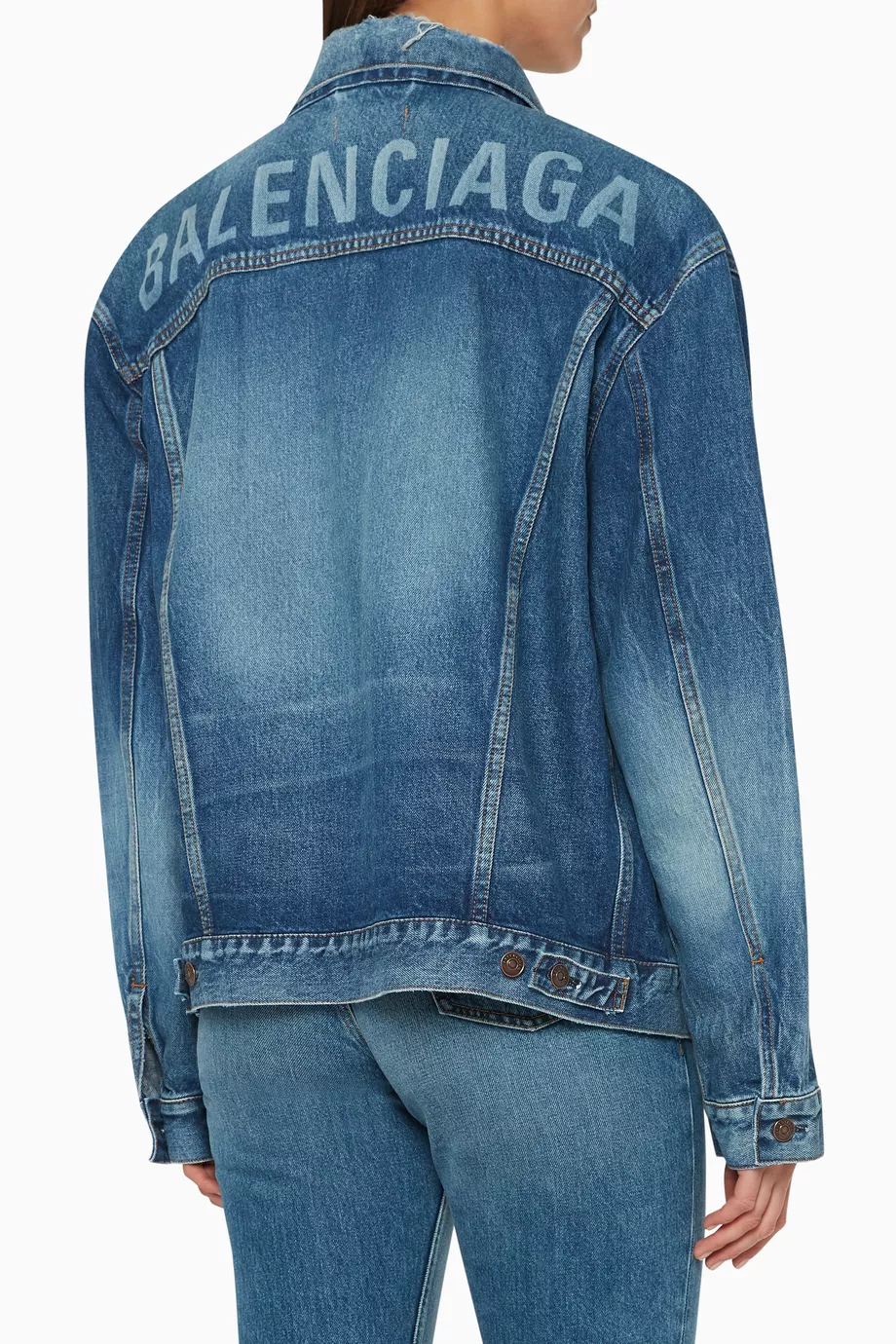 Balenciaga denim online jacket logo