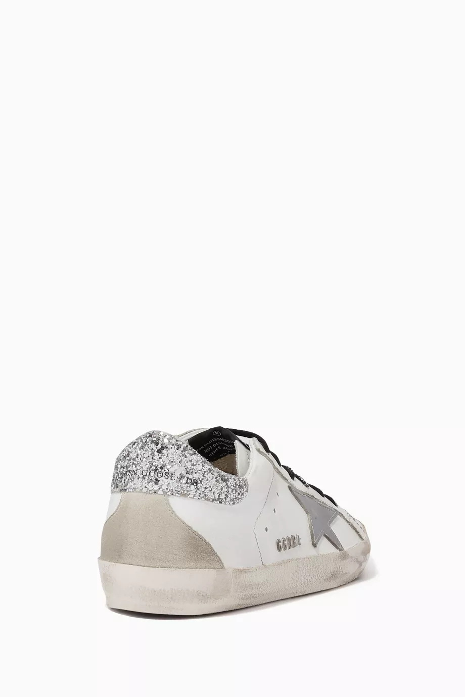Buy GOLDEN GOOSE White Superstar Glitter Back Low Top Sneaker for