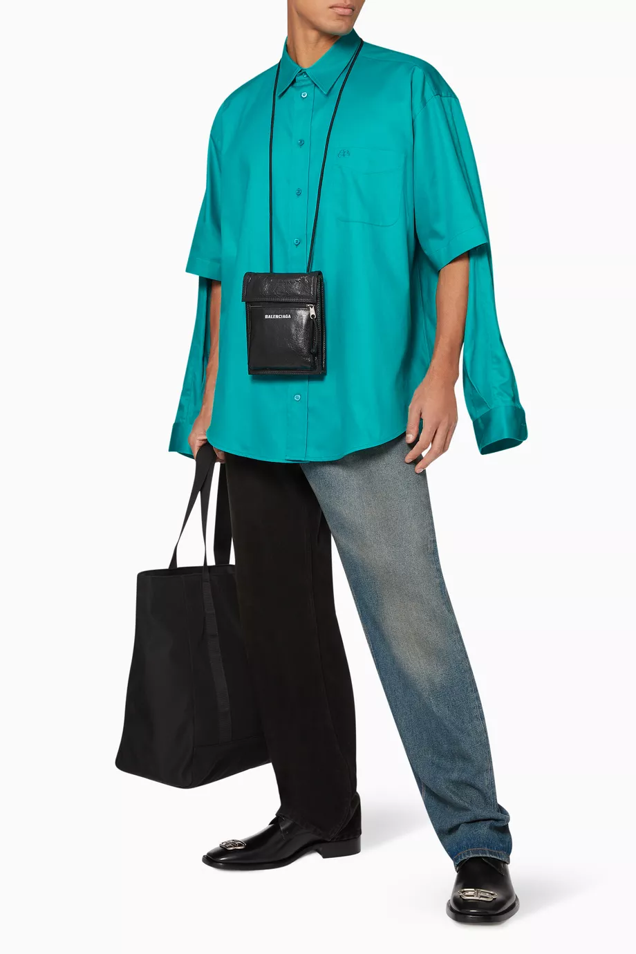 Buy Balenciaga Blue Double Sleeve Cotton Shirt for Men in UAE Ounass