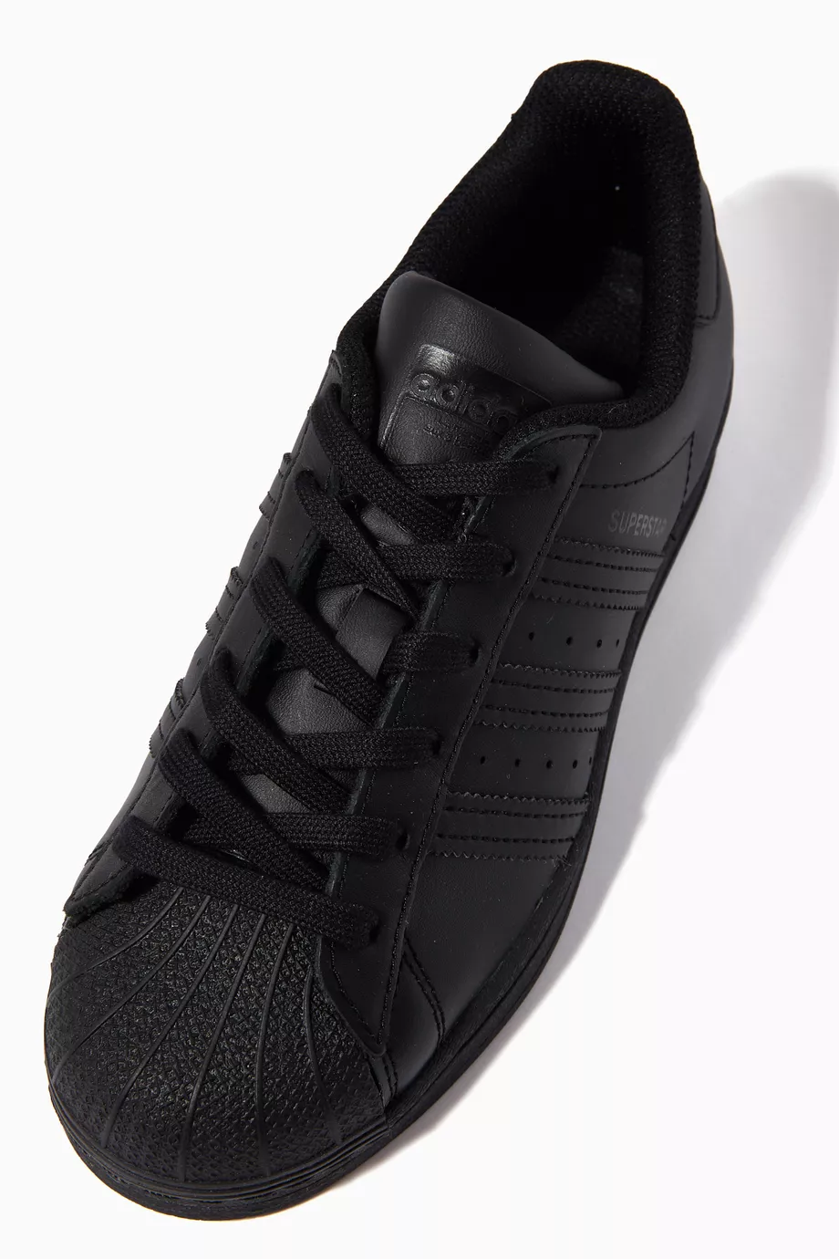 Buy adidas Black Superstar Leather Sneakers for Boys in UAE Ounass