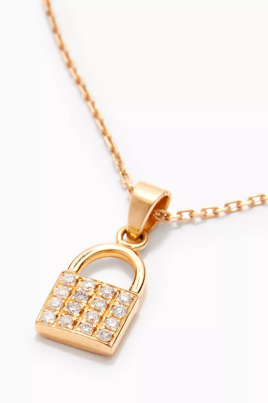 Diamond top lock necklace