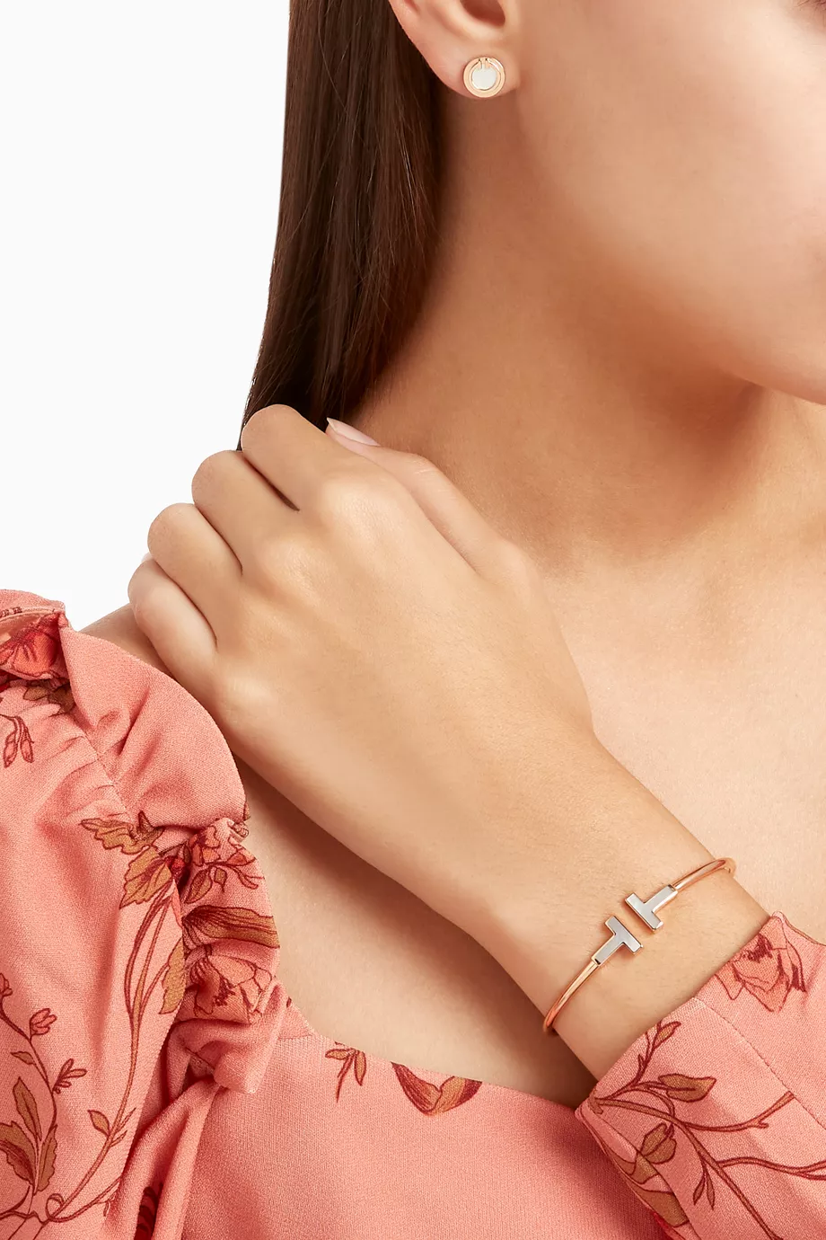 Tiffany t wire bracelet rose gold discount