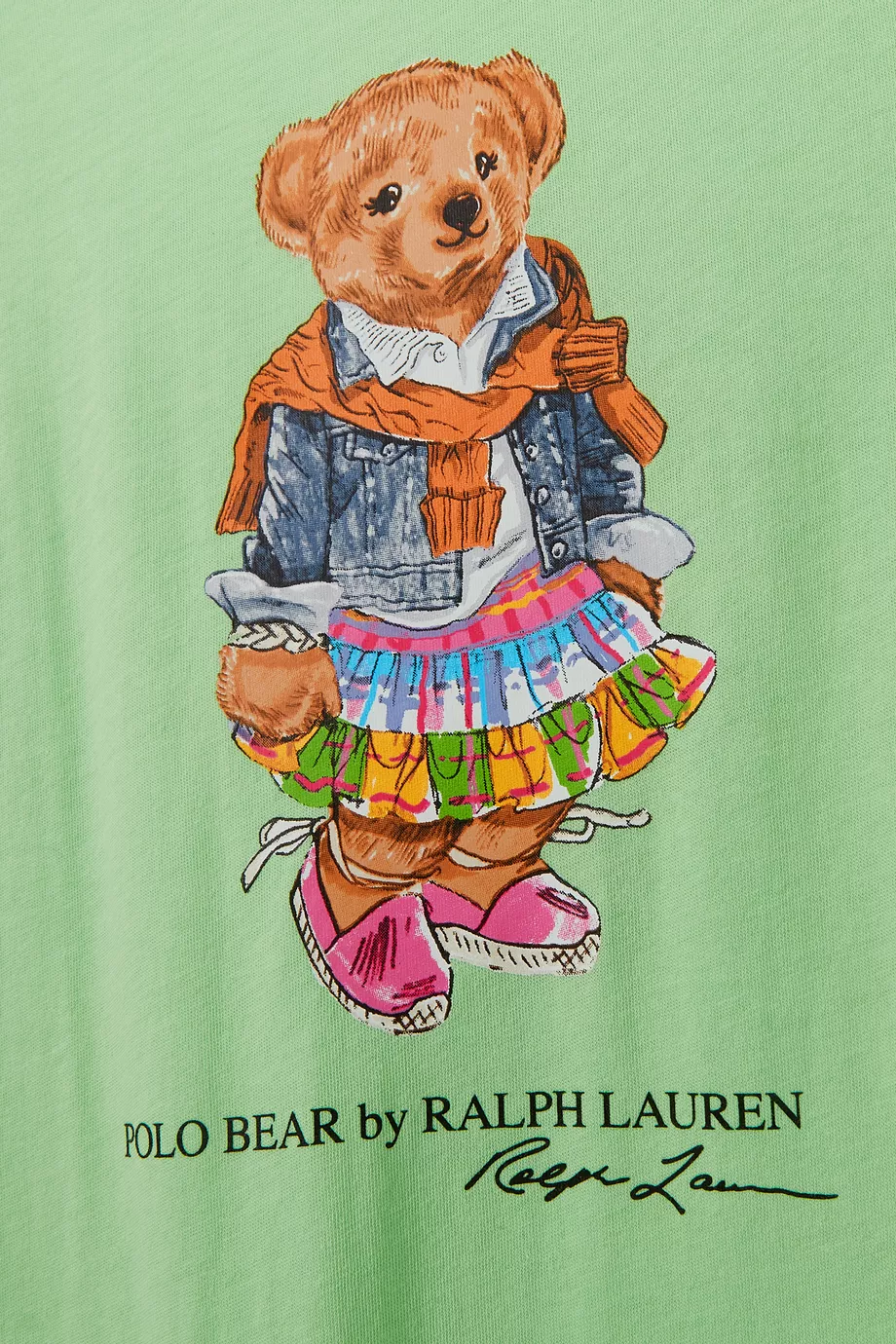 Madras bear cotton jersey tee top