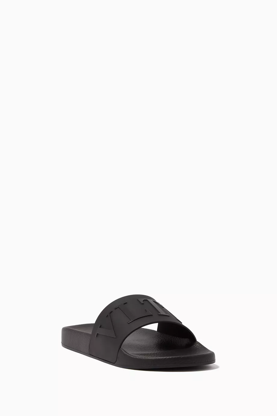 Buy Valentino Garavani Black Valentino Garavani VLTN Slide Sandals