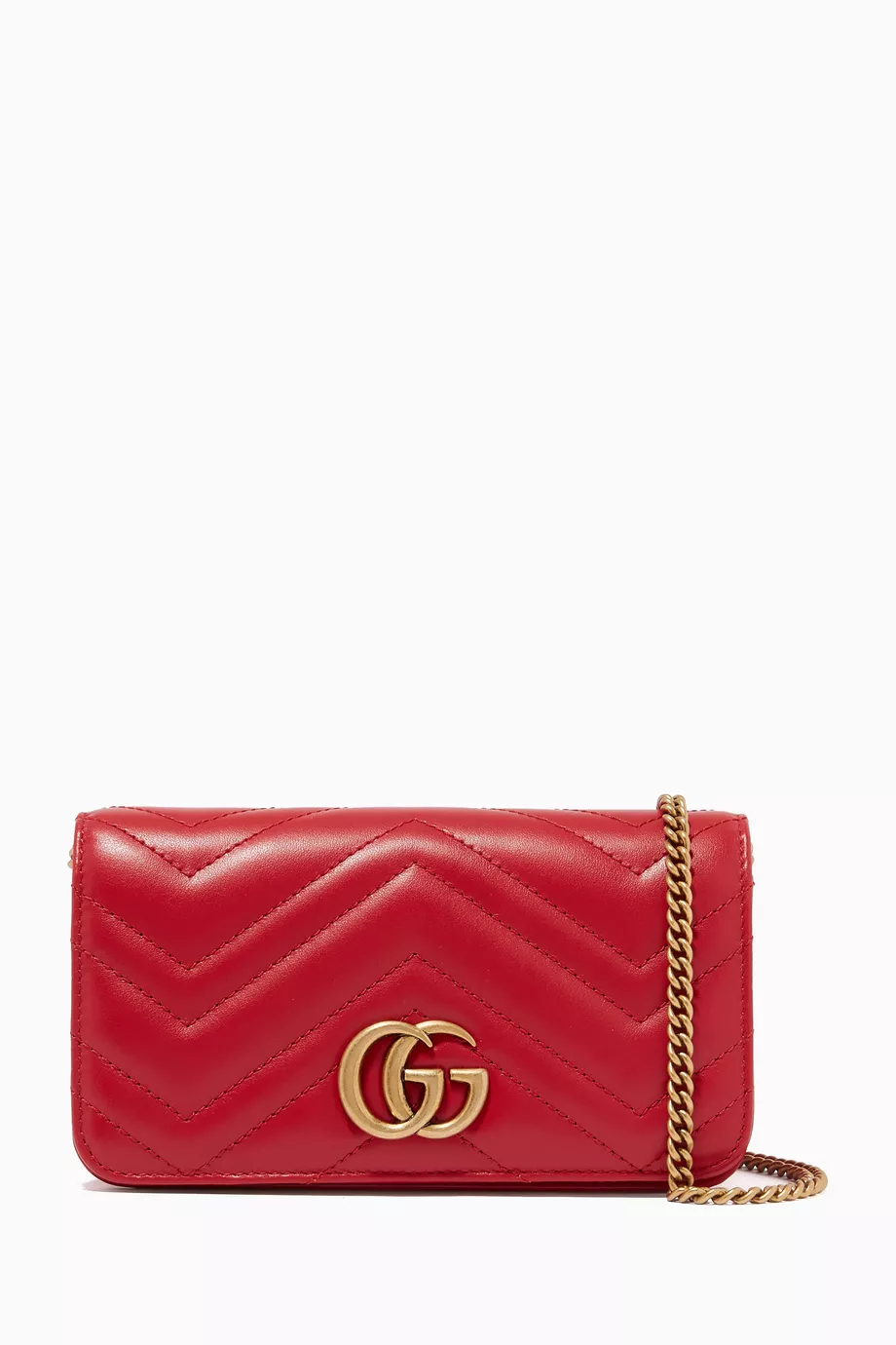 Buy Gucci Red GG Marmont Wallet on Chain in Matelass Leather for Women in UAE Ounass