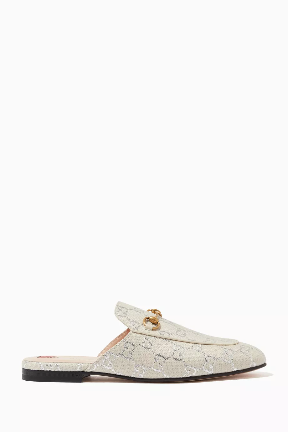 Buy Gucci Neutral Princetown GG Slippers in Lam for Women in UAE