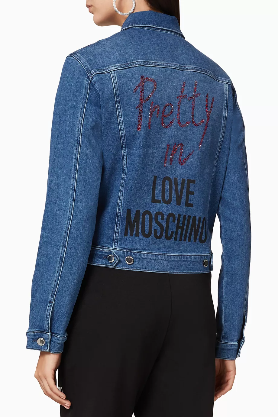 Buy Love Moschino Blue Pretty in Love Stretch Denim Jacket for Women in UAE Ounass