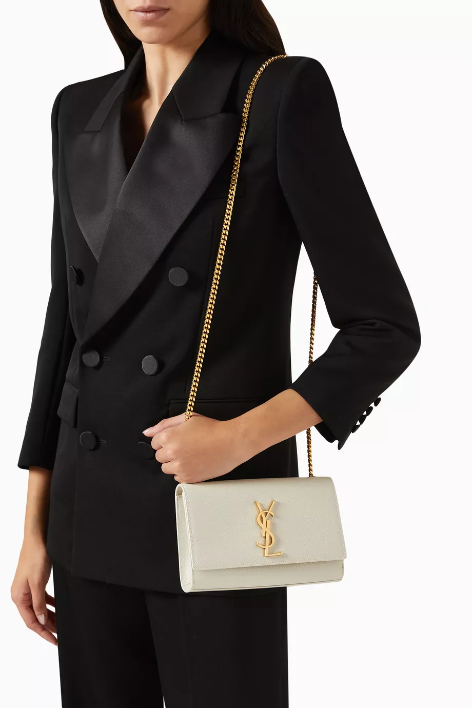 Saint laurent medium kate leather shoulder bag best sale