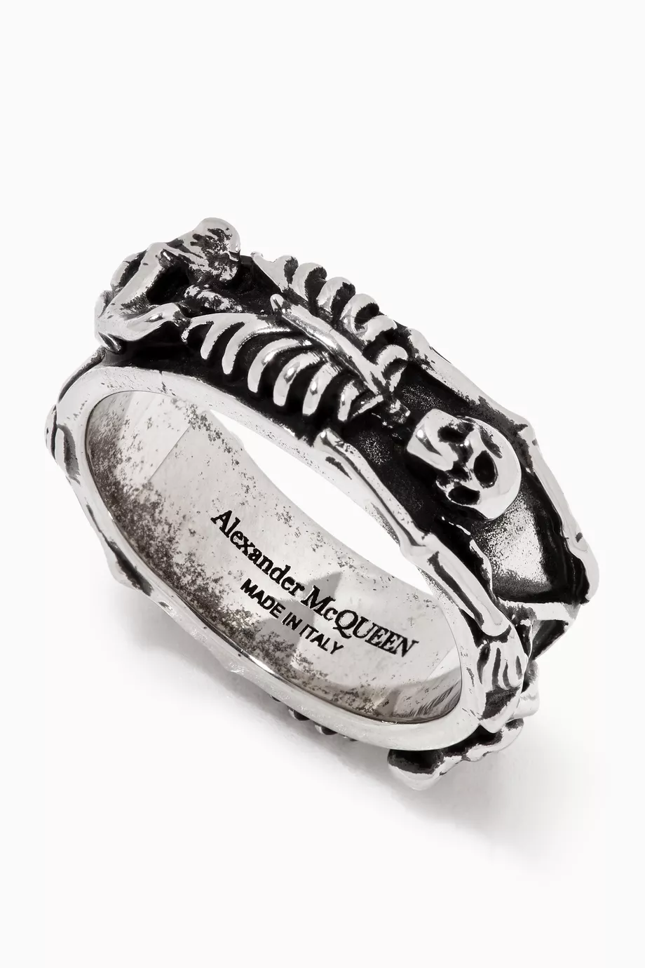 Buy Alexander McQueen Silver Dancing Skeleton Ring for Men in UAE