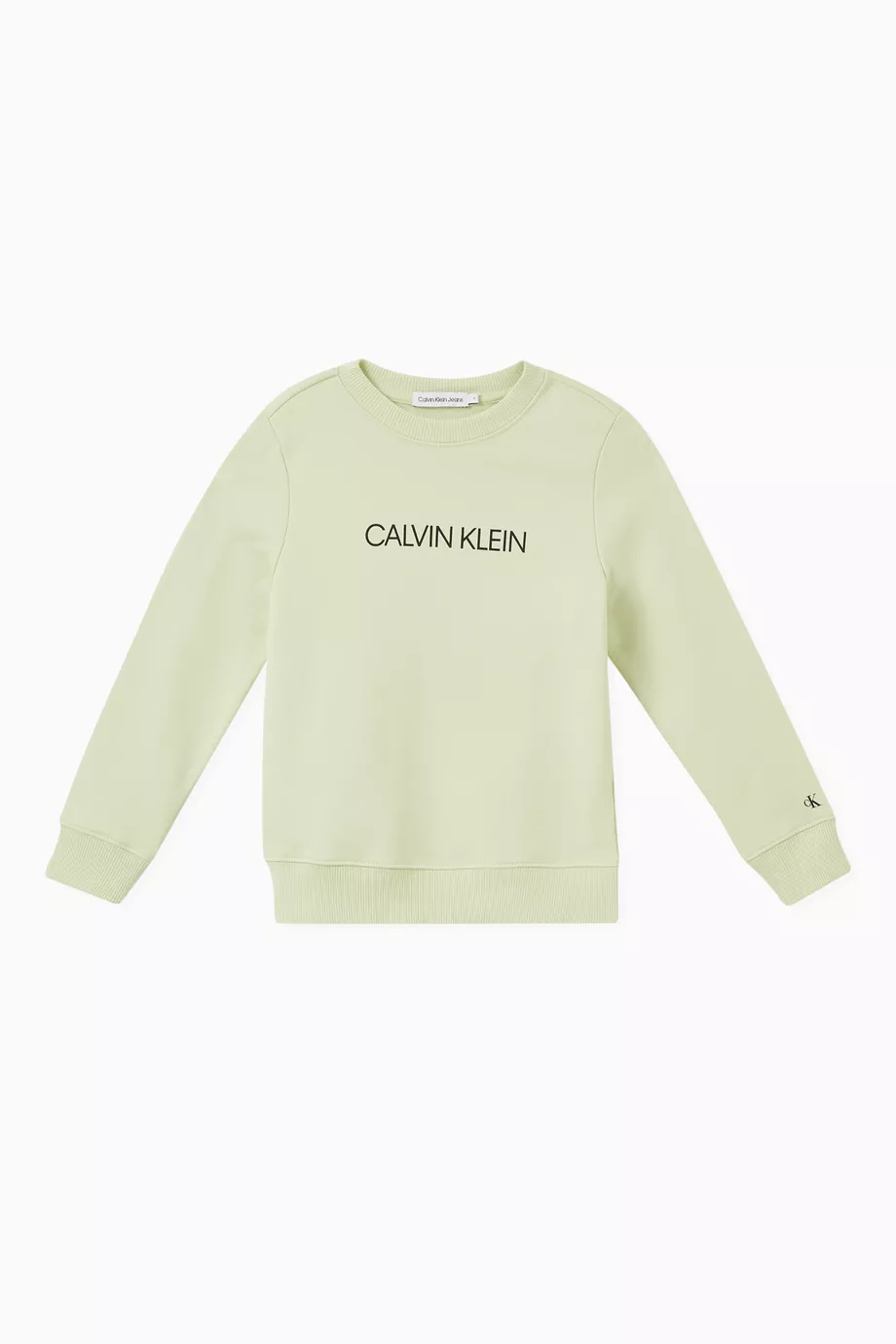 Buy Calvin Klein Green CK Logo Sweatshirt in Organic Cotton for UNISEX in UAE Ounass