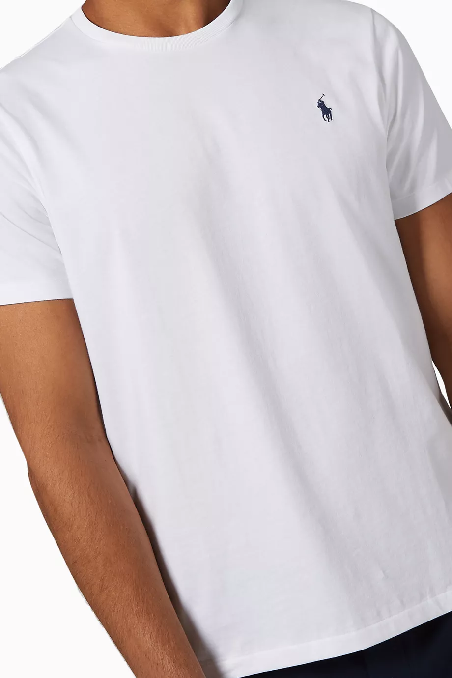 Buy Polo Ralph Lauren White Custom Slim Fit Cotton T Shirt for Men in UAE Ounass