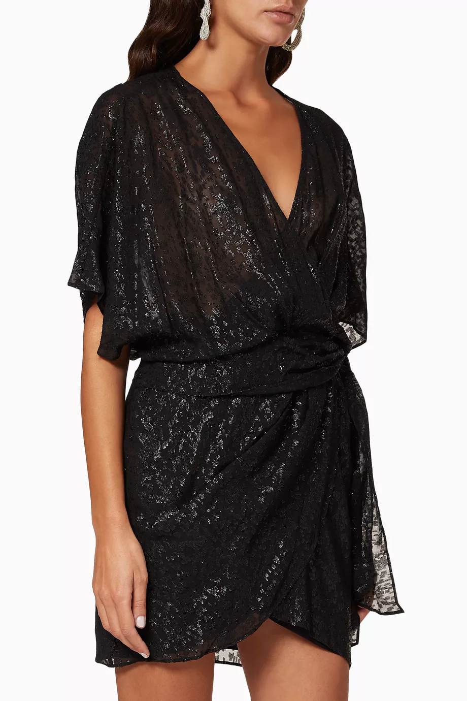 Buy IRO Black Reynea Metallic Silk Dress for Women in UAE Ounass
