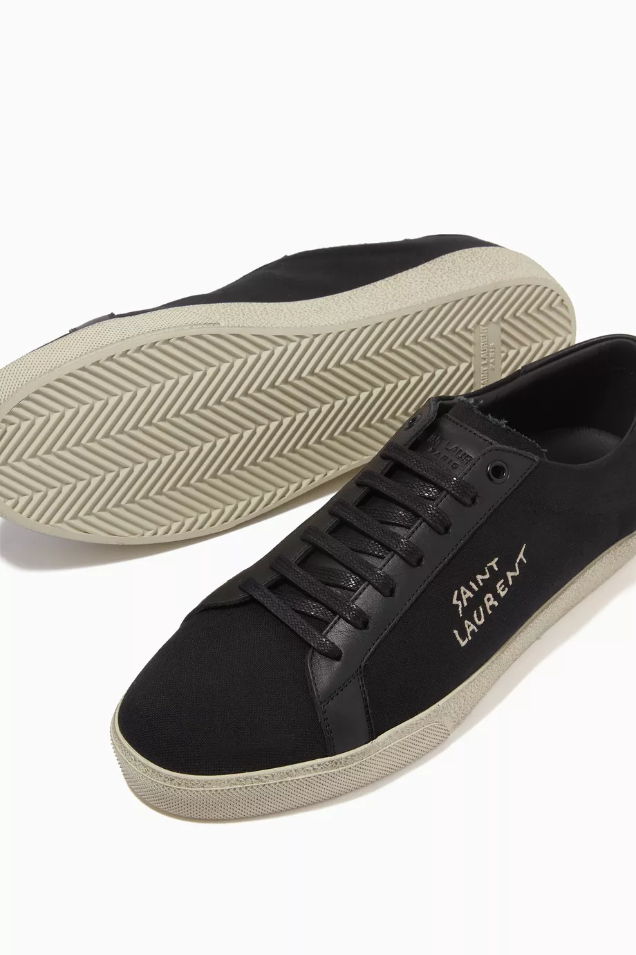 Saint laurent court classic embroidered sneakers on sale