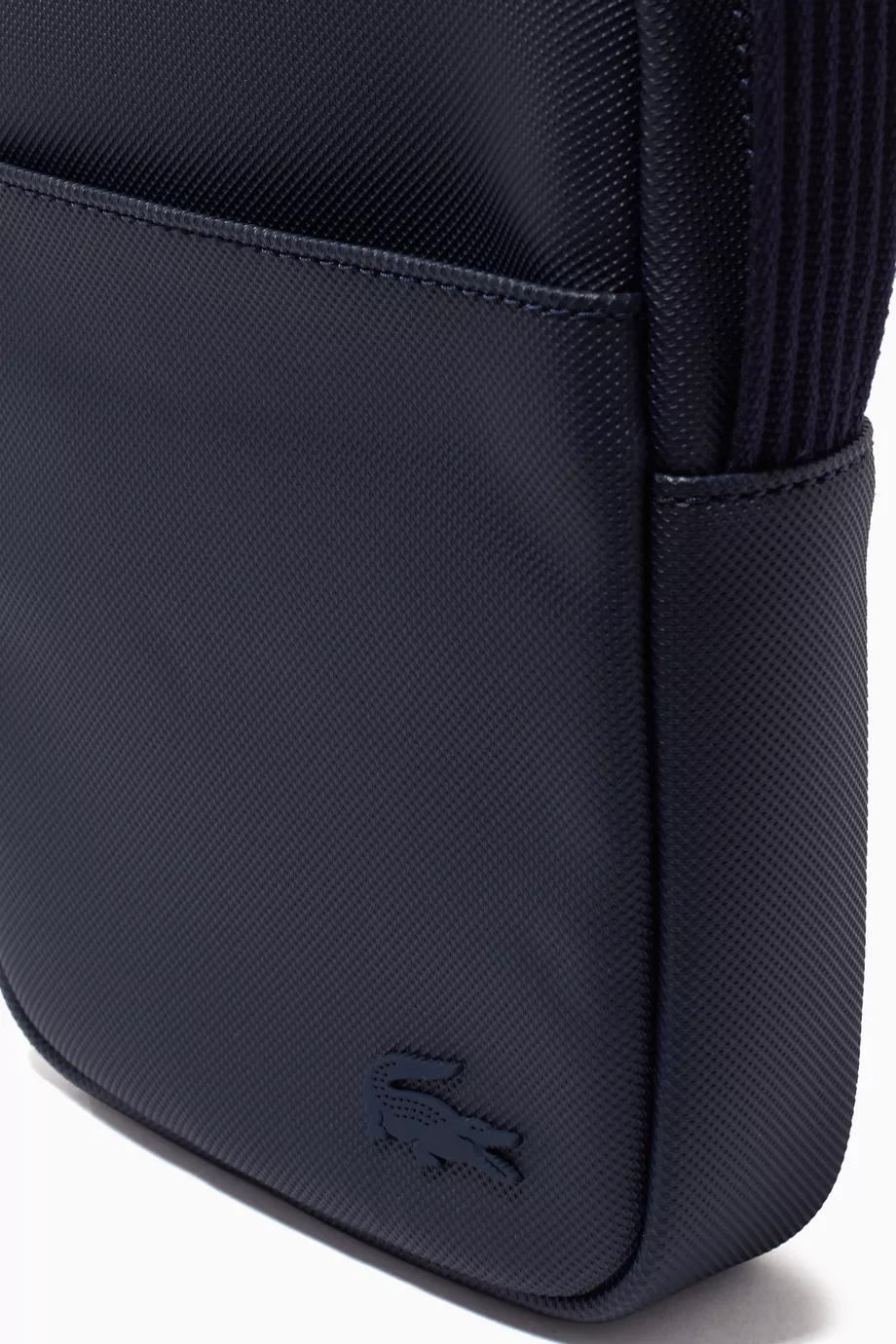 Men's classic petit piqué vertical zip bag top