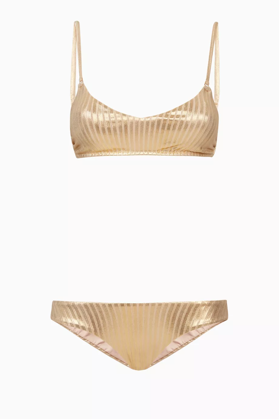 Melissa Odabash Vienna Ribbed Gold Bralette Bikini Top