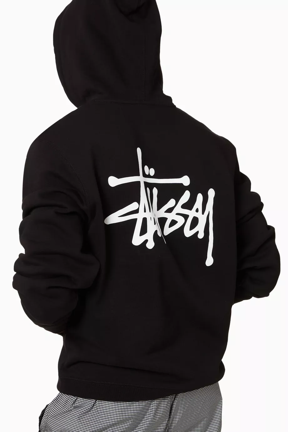 Buy St ssy Black Basic Stussy Cotton Jersey Hoodie for Men in UAE Ounass