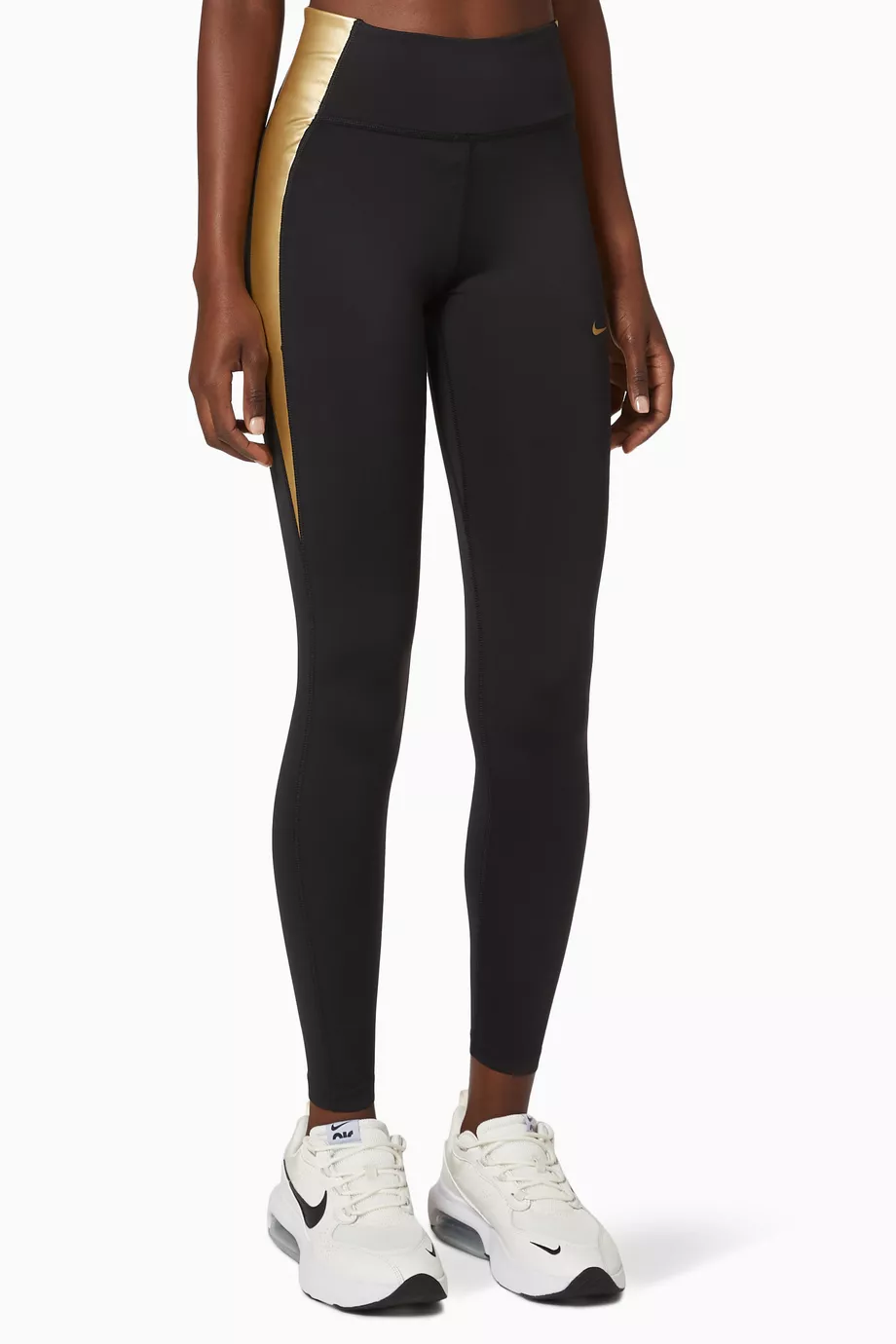 Black and gold nike leggings top