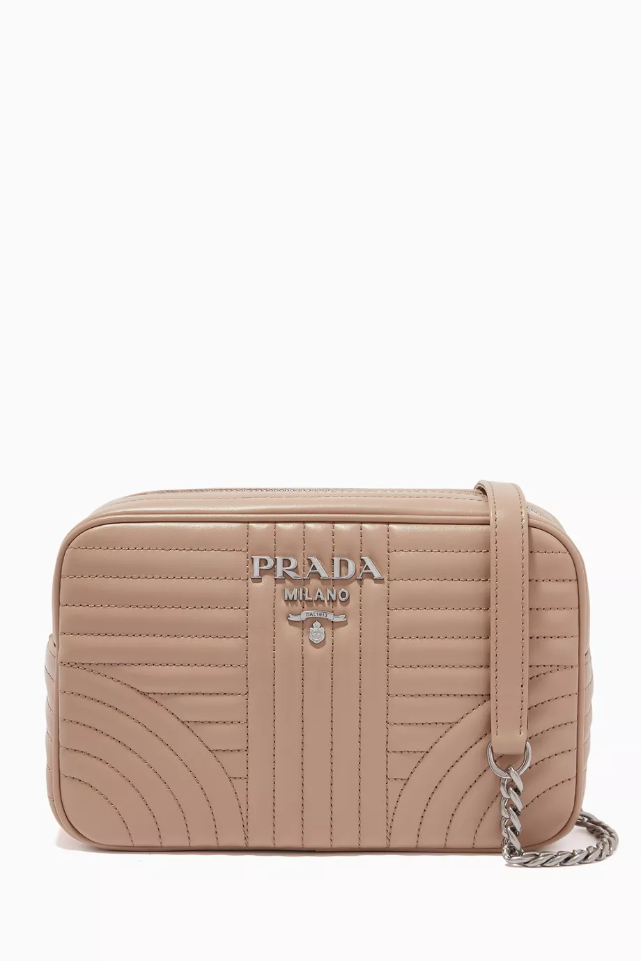 Buy Prada Neutral Diagramme Shoulder Bag in Leather for Women in UAE Ounass