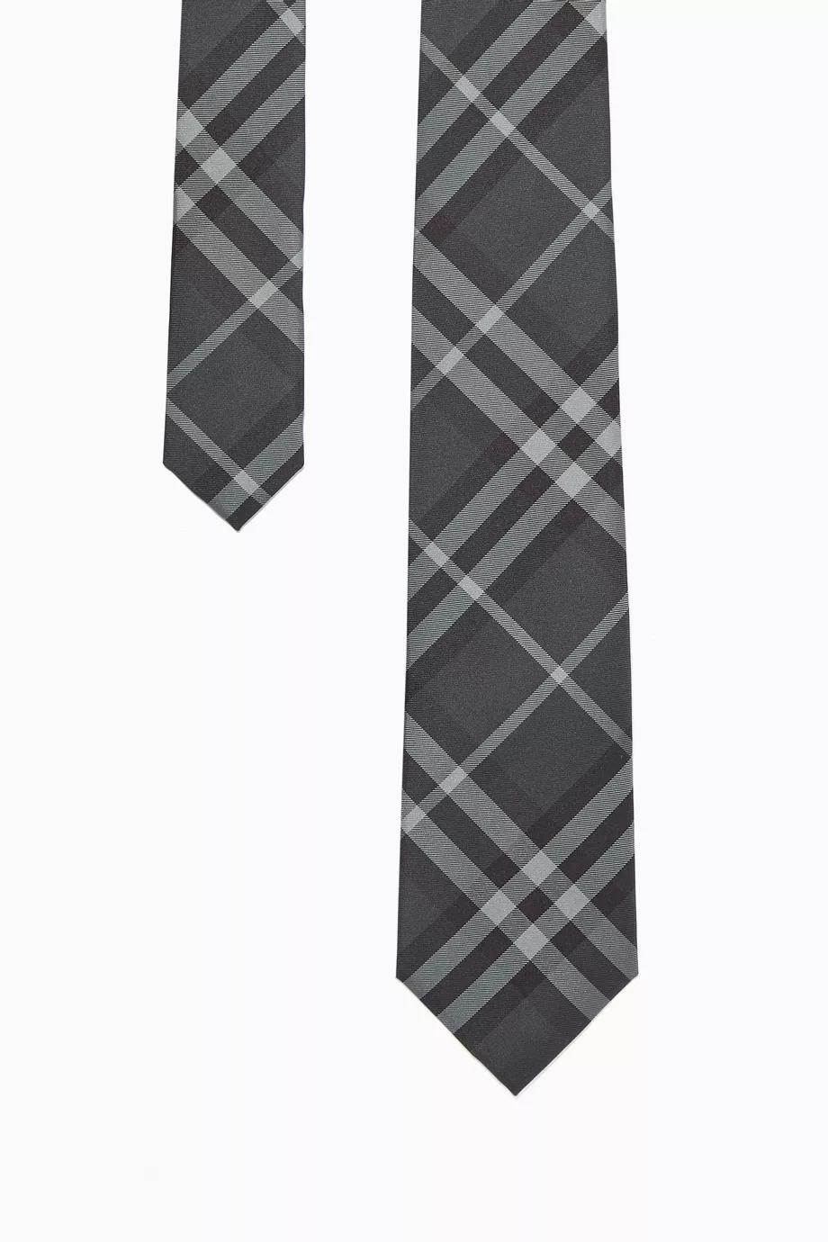 Buy Burberry Grey Classic Cut Tie in Vintage Check Silk for Men in