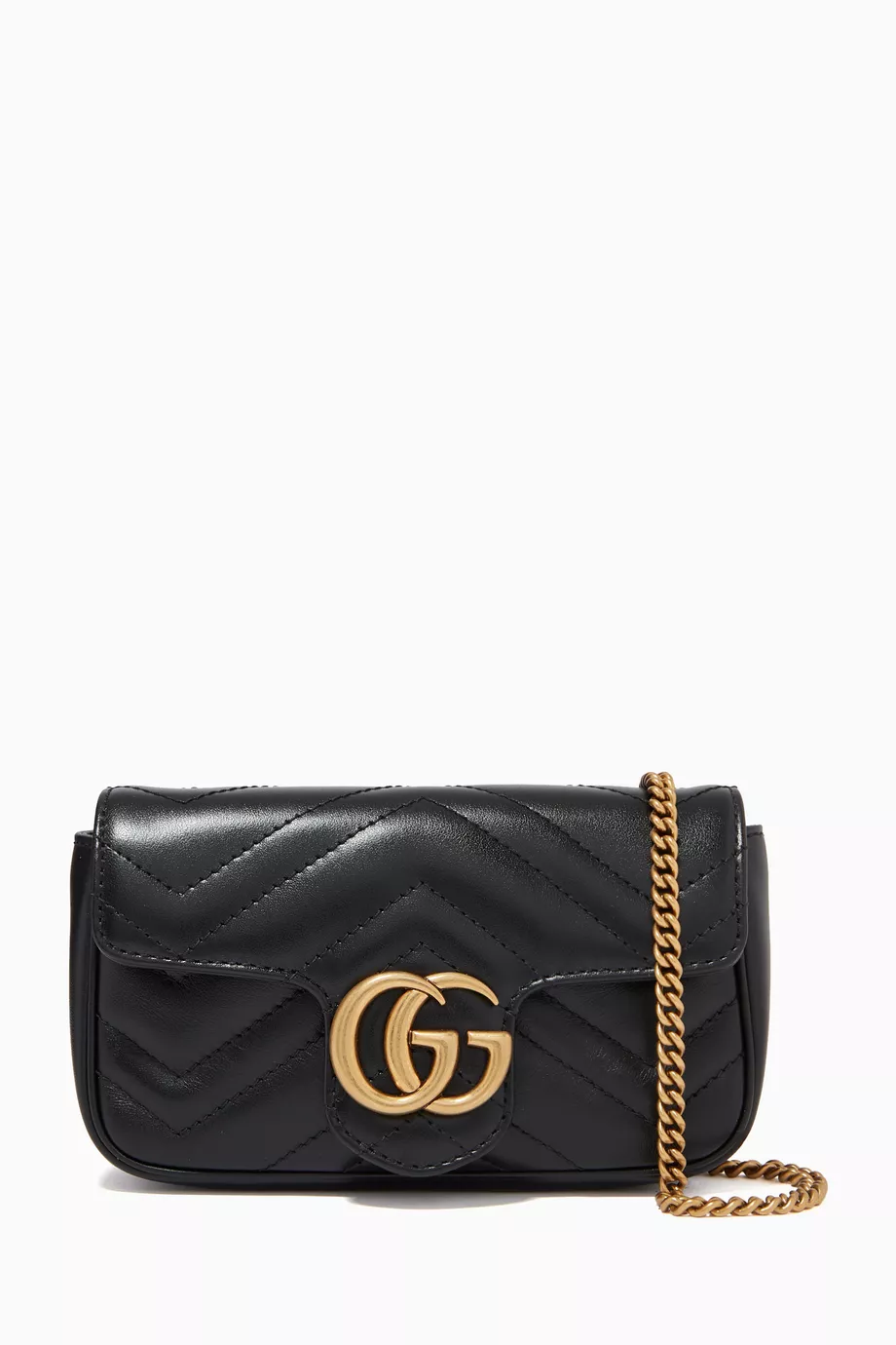 Buy Gucci Black Super Mini GG Marmont Bag in Matelassé Leather for WOMEN in  UAE