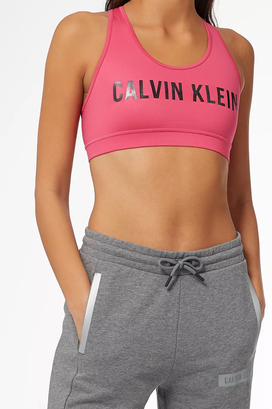 Buy Calvin Klein Performance Pink Medium Support Sports Bra in Technical Stretch Blend for Women in UAE Ounass