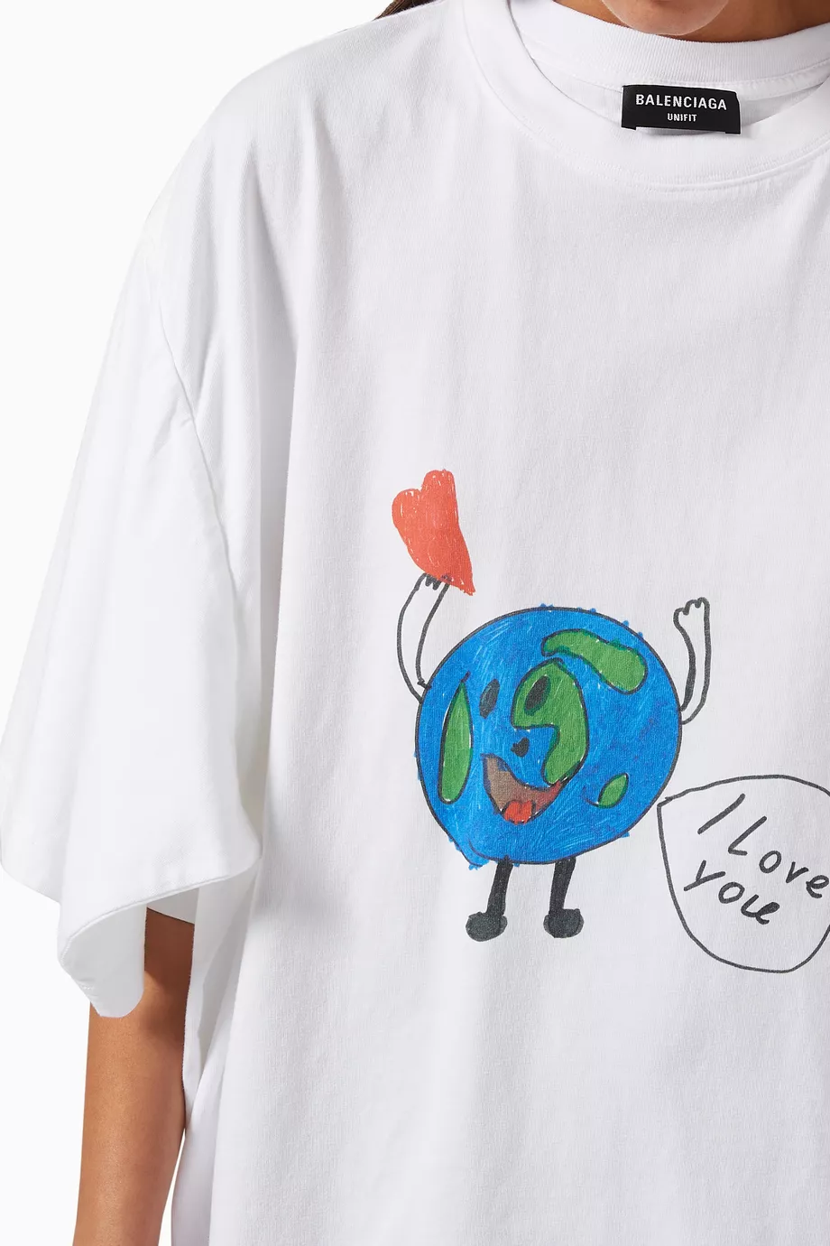 Buy Balenciaga White Love Earth Flatground Large Fit T shirt in