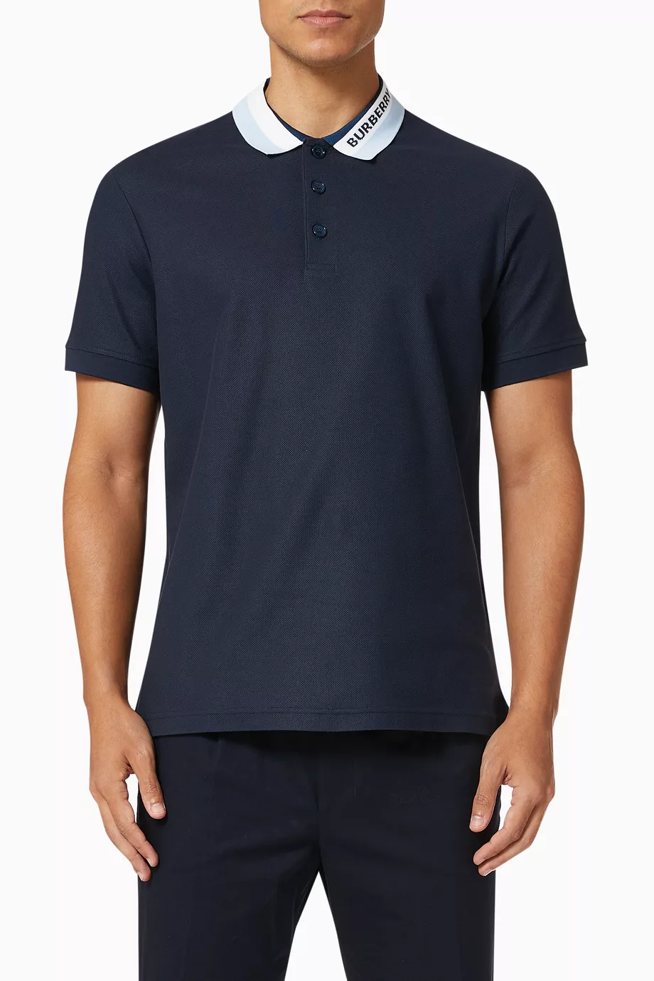 Burberry navy blue polo shirt discount