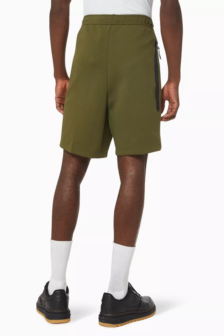 Buy Nike Green Sportswear Tech Fleece Shorts in Cotton for Men in