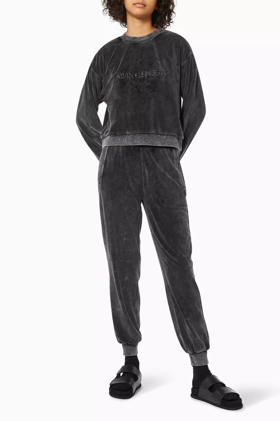 Calvin klein velvet tracksuit clearance