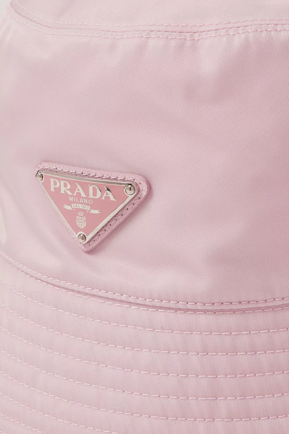 Buy Prada Pink Triangle Logo Bucket Hat in Re Nylon for Women in