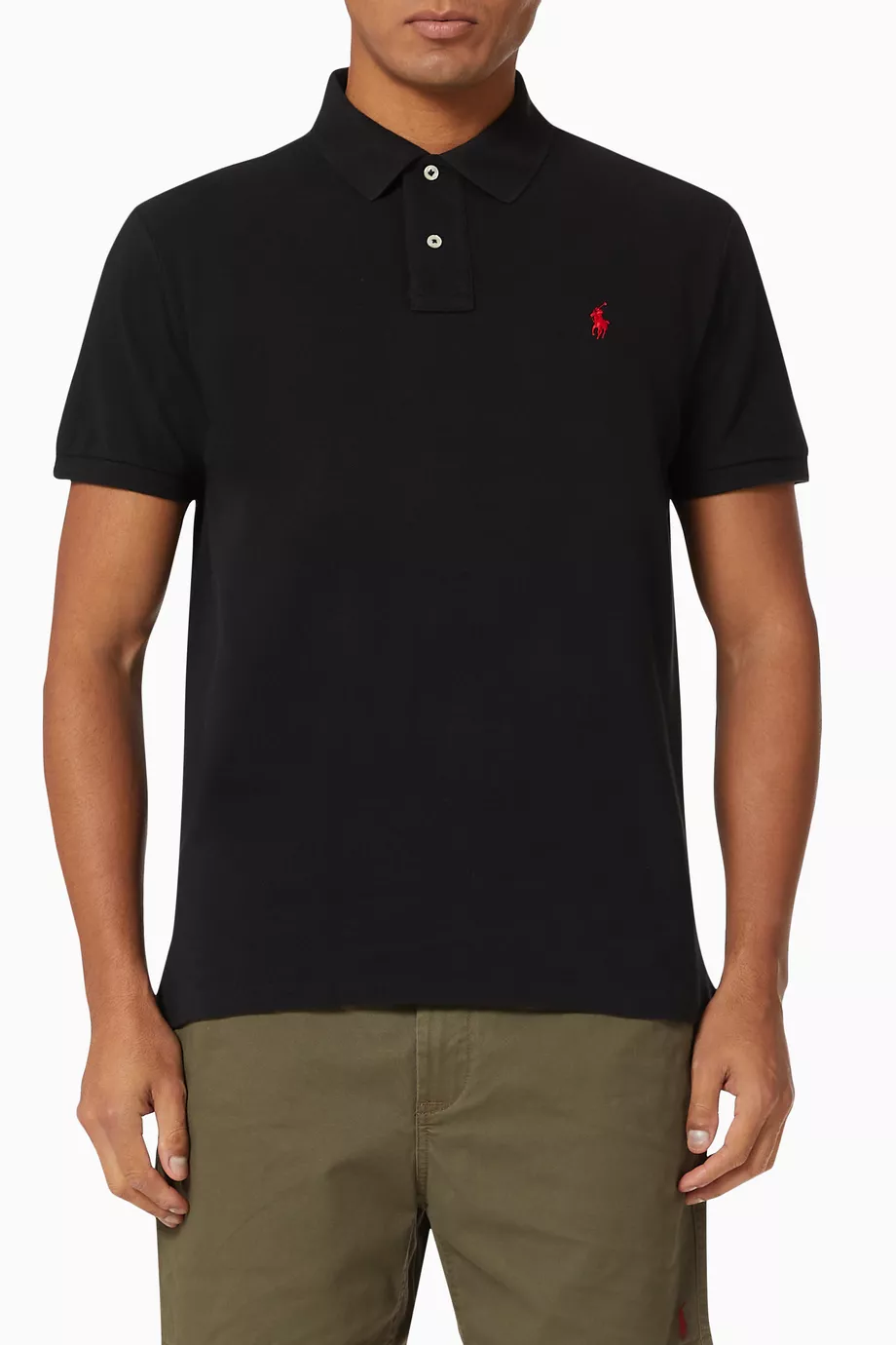 Ralph lauren slim fit polo t hot sale shirt black