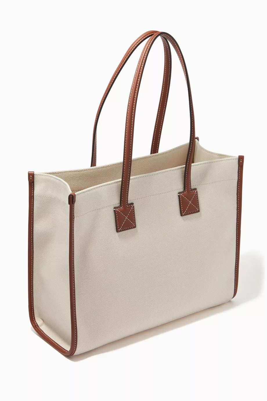 Canvas and leather tote bag on sale