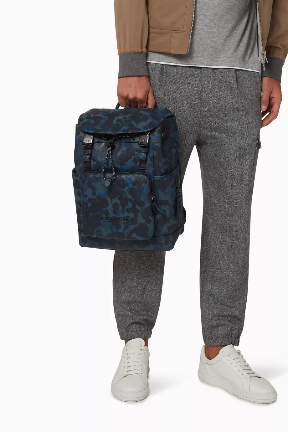 Coach blue top camo backpack
