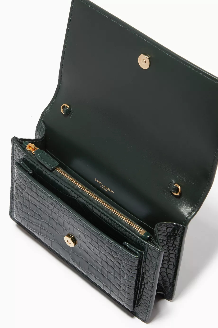 Ysl sunset 2025 chain wallet crocodile