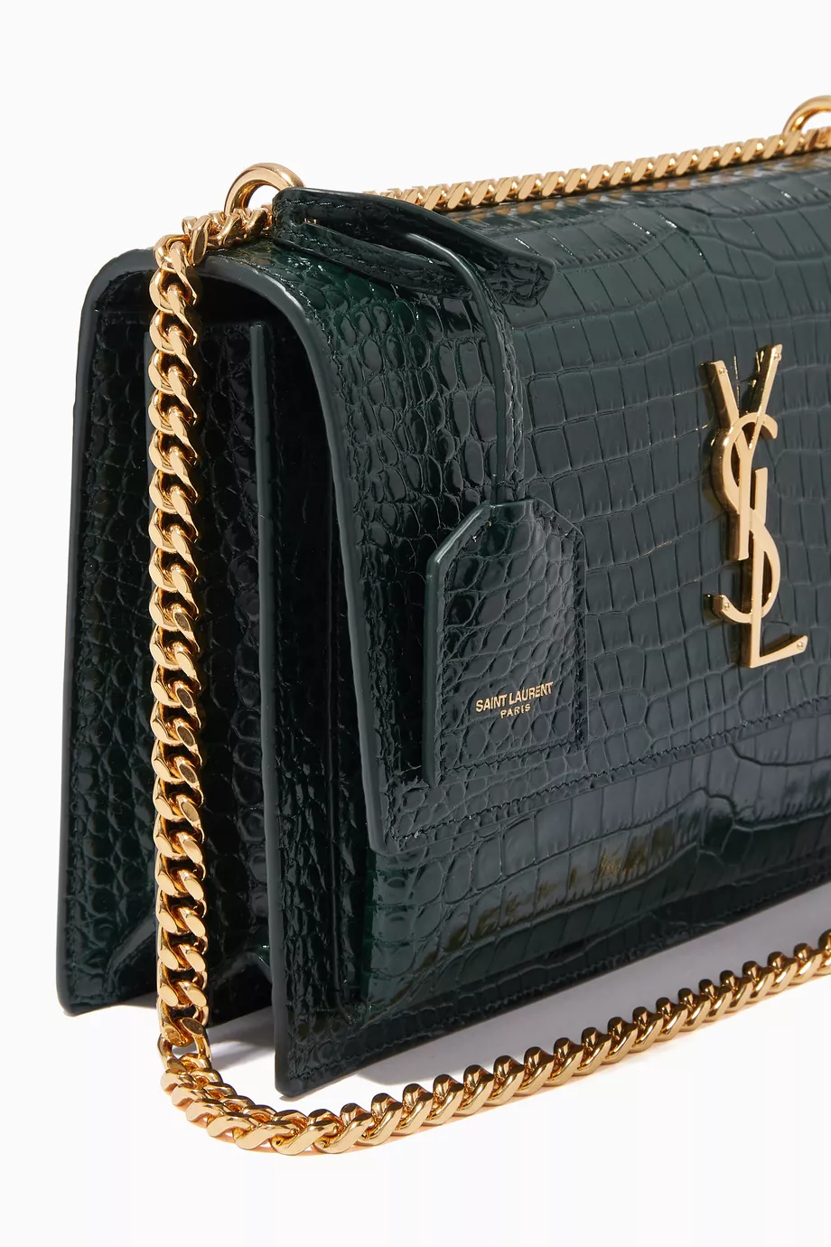 Ysl sunset bag green best sale
