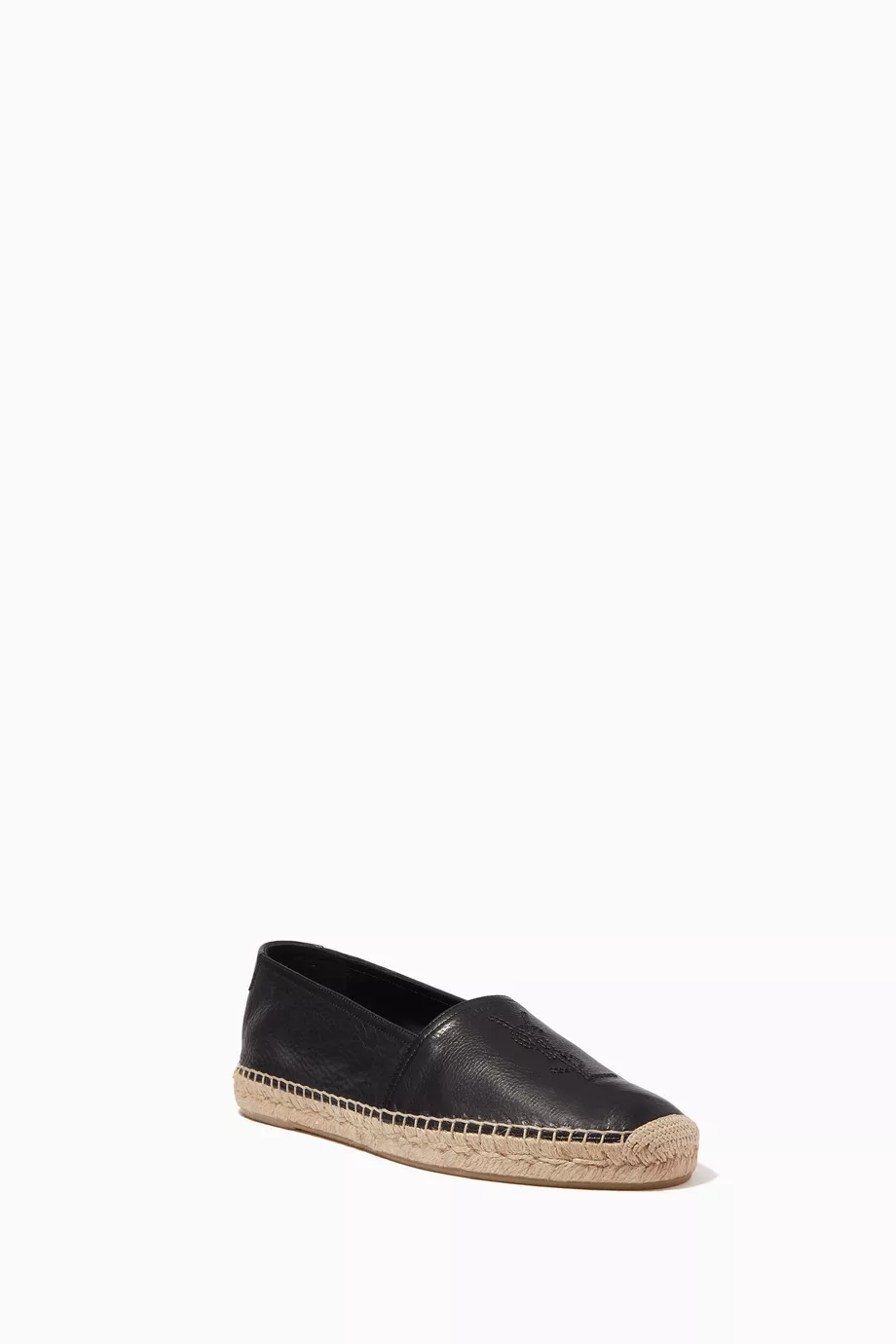 Mens black cheap leather espadrilles