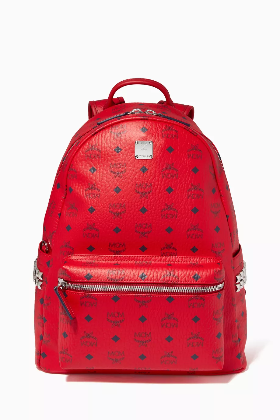 Buy MCM Red Stark Side Studs Backpack in Visetos 40cm 15.7