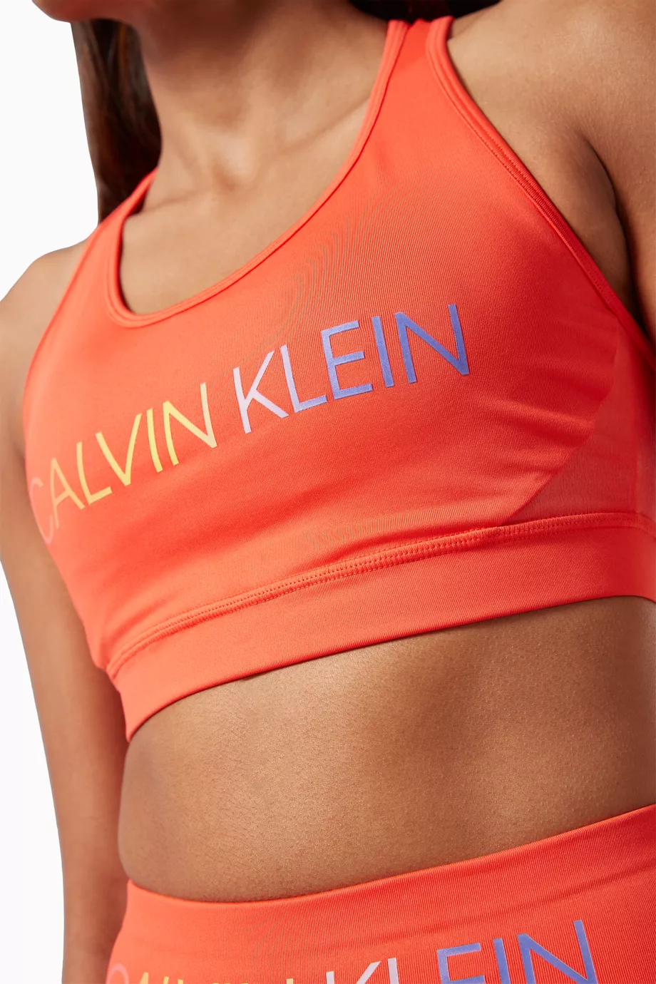 Buy Calvin Klein Performance Pink CK Medium Impact Sports Bra in Stretch  Polyester for Women in UAE