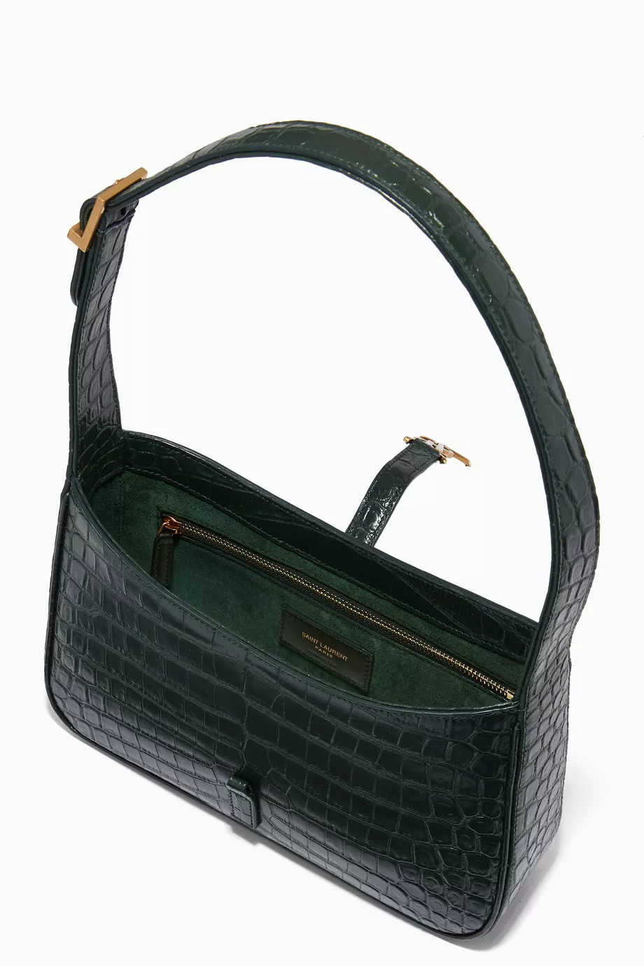 YL LE 5 7 HOBO BAG IN CROCODILE-EMBOSSED SHINY LEATHER 657228 in 2023