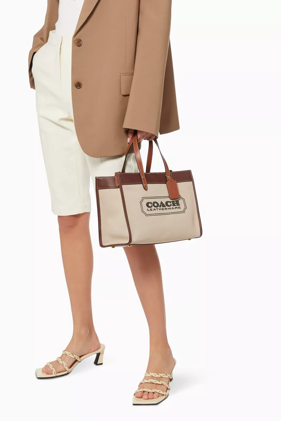 Buy Coach Multicolour Field Tote Bag 30 in Canvas Calf Leather