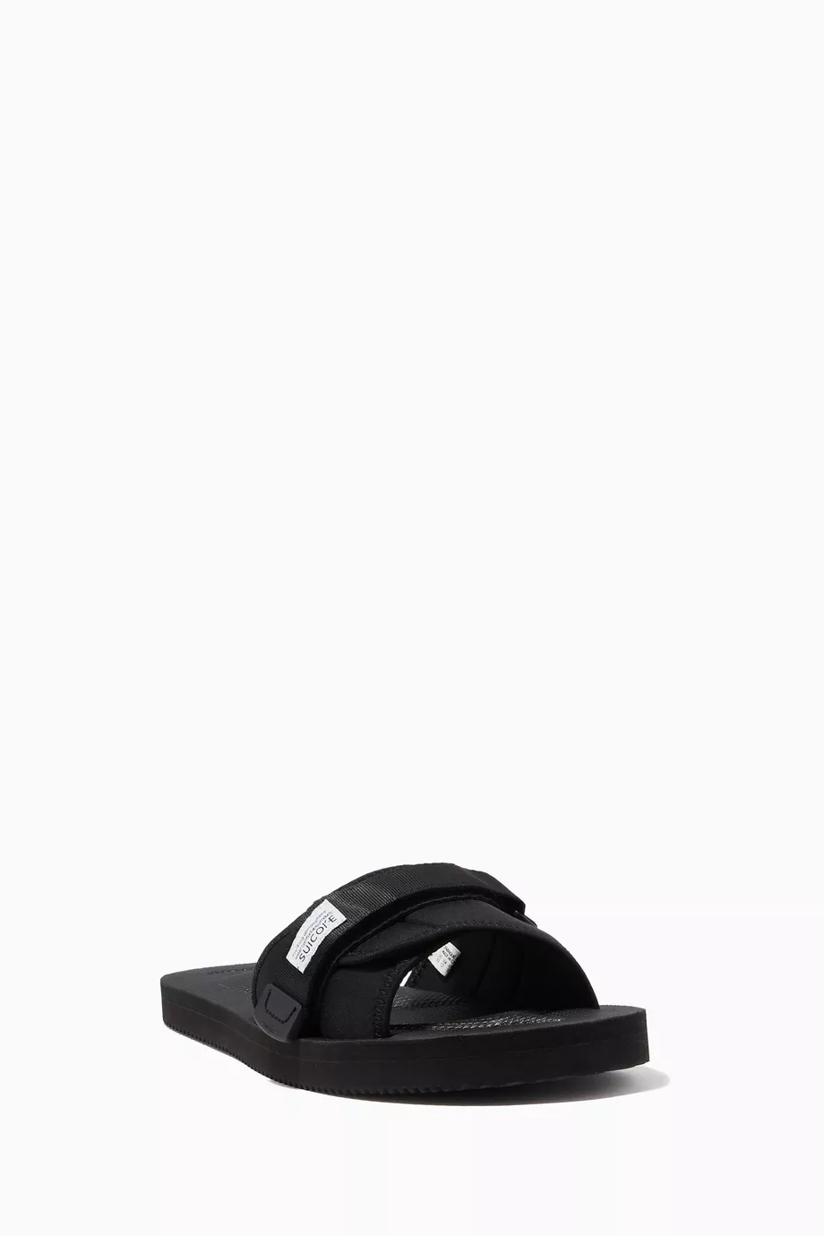 Buy Suicoke Black Padri Slippers in Neoprene Nylon for Men in