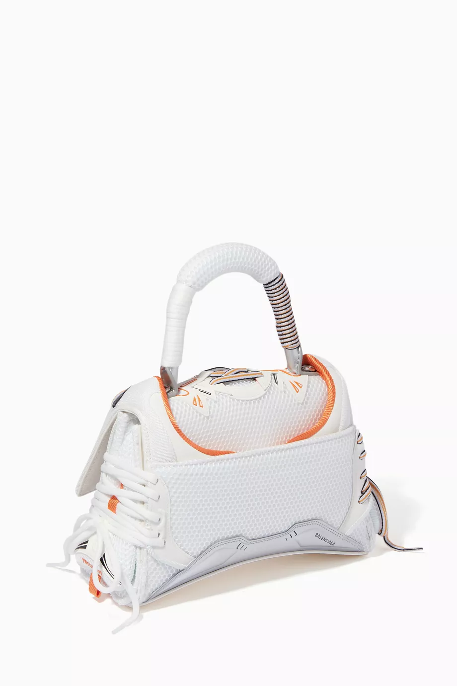 Buy Balenciaga White Sneakerhead Top Handle Bag in Mixed Fabric
