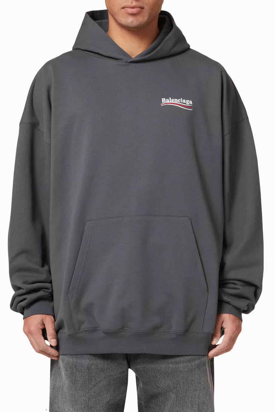 Balenciaga logo hoodie grey outlet